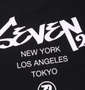 SEVEN2 ストレッチポリエステル半袖Tシャツ ブラック: プリント拡大