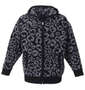 SHELTY 7Gジャガードレオパード柄フルジップパーカーセーター ブラック: