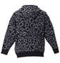 SHELTY 7Gジャガードレオパード柄フルジップパーカーセーター ブラック: バックスタイル
