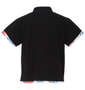 SHELTY 鹿の子ボタニカルフェイクレイヤード半袖ポロシャツ ブラック: バックスタイル