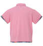 SHELTY 鹿の子ボタニカルフェイクレイヤード半袖ポロシャツ ライトピンク: バックスタイル