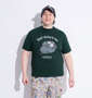ANIMORE Mate 天竺デビマル半袖Tシャツ ダークグリーン: 身長：182cm/バスト：123cm/着用サイズ：3L