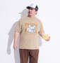 ANIMORE Mate 天竺フサギさん半袖Tシャツ ベージュ: 身長：176.5cm/バスト：118cm/着用サイズ：3L