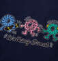 Walking Donut T/C天竺刺繍発泡プリント半袖Tシャツ ネイビー: 刺繍