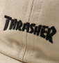 THRASHER MAGロゴ6Pキャップ ベージュ: フロント刺繍