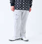 SY32 by SWEET YEARS フロッキーストレッチロングパンツ ライトグレー: 身長：176.5cm/ウエスト：115cm/着用サイズ：3L