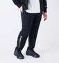 MOVESPORT ライトスムーススウェットテーパードジョガーパンツ ブラック: 身長：182cm/ウエスト：114cm/着用サイズ：3L