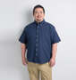 Mc.S.P 吸汗速乾TCシアサッカーB.D半袖シャツ ネイビー: 身長:176.5cm/バスト:118cm/着用サイズ:3L