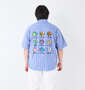 (What it isNt) ストライプ半袖シャツ ネイビー: 身長:182cm/バスト:123cm/着用サイズ:3L