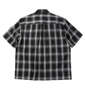 Mc.S.P 麻混ハイブリッドオンブレチェック半袖レギュラーカラーシャツ ブラック: バックスタイル