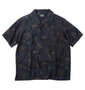 Mc.S.P 総柄プリントオープンカラー半袖シャツ ダークネイビー: