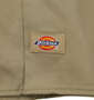 DICKIES 1574オリジナル半袖ワークシャツ カーキ: 裾のネーム