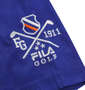 FILA GOLF カモエンボス柄半袖ポロシャツ ブルー: 左袖刺繡