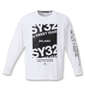 SY32 by SWEET YEARS ミラノロゴ長袖Tシャツ ホワイト: