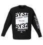 SY32 by SWEET YEARS ミラノロゴ長袖Tシャツ ブラック: