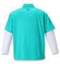 FILA GOLF ジャガード半袖シャツ+インナーセット ターコイズ×ホワイト: バックスタイル