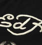 Ed Hardy 刺繍プリント半袖ポロシャツ ブラック: バック刺繡