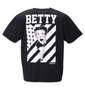 BETTY BOOP 刺繍プリント半袖Tシャツ ブラック: バックスタイル