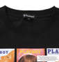 PLAYBOY カラー転写シートプリント半袖Tシャツ ブラック: