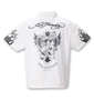 Ed Hardy 刺繍&プリント鹿の子半袖ポロシャツ オフホワイト: バックスタイル