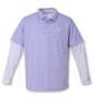 adidas golf エンボスパターン半袖シャツ+ハイネック長袖Tシャツ バイオレットトーン×ホワイト: