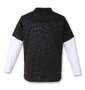 adidas golf エンボスパターン半袖シャツ+ハイネック長袖Tシャツ ブラック×ホワイト: バックスタイル