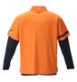 FILA GOLF ハーフジップ半袖シャツ+インナーセット オレンジ×ネイビー: バックスタイル