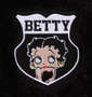 BETTY BOOP ボアフルジップパーカーセット ブラック: フロントワッペン