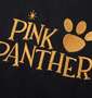 PINK PANTHER×FLAGSTAFF ピンクパンサー半袖Tシャツ ブラック: 左胸刺繍拡大