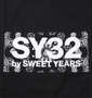 SY32 by SWEET YEARS ペイズリーボックスロゴ半袖Tシャツ ブラック: