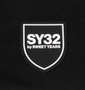 SY32 by SWEET YEARS エクスチェンジフルジップパーカー ブラック: ラバーワッペン(胸)