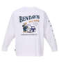 BEN DAVIS カーエンジニアプリント長袖Tシャツ ホワイト: バックスタイル