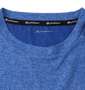 Phiten DRY杢×メッシュ半袖Tシャツ ブルー: 襟裏アクアチタンテープ