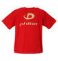 Phiten RAKUシャツSPORTSドライメッシュ半袖Tシャツ レッド×ゴールド: バックスタイル