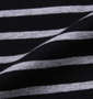 Mc.S.P オーガニックコットンボーダークルーネック長袖Tシャツ ブラック×グレー杢: 生地拡大