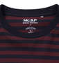 Mc.S.P オーガニックコットンボーダークルーネック長袖Tシャツ エンジ×ネイビー: