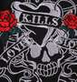 Ed Hardy 刺繍&プリント半袖Tシャツ ブラック×シルバー: 刺繍拡大