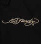Ed Hardy 刺繍&プリント鹿の子半袖ポロシャツ ブラック: 左胸刺繍