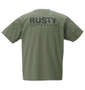 RUSTY プリント半袖Tシャツ カーキ: バックスタイル