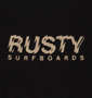 RUSTY プリント半袖Tシャツ ブラック: フロントプリント