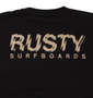 RUSTY プリント半袖Tシャツ ブラック: バックプリント