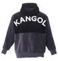 KANGOL シルキーフリースジャケット ブラック×チャコール: バックスタイル