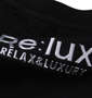Re:luxi クロスロゴ半袖Tシャツ ブラック: バック圧着プリント拡大