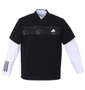 adidas golf チェストプリントレイヤードシャツ ブラック×ホワイト