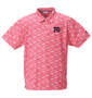 FILA GOLF ロゴグラフィックプリントホリゾンタルカラー半袖シャツ ピンク: