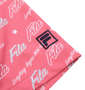 FILA GOLF ロゴグラフィックプリントホリゾンタルカラー半袖シャツ ピンク: 袖口の刺繍