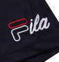 FILA GOLF ジャガードハーフジップ半袖シャツ ネイビー: 左袖刺繍