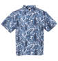FILA GOLF フリージングスキンボタニカルプリントホリゾンタルカラー半袖シャツ ネイビー: