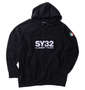 SY32 by SWEET YEARS サガラワッペンボックスロゴプルパーカー ブラック: