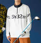 SY32 by SWEET YEARS ジップアップライトストレッチシャツ ホワイト: